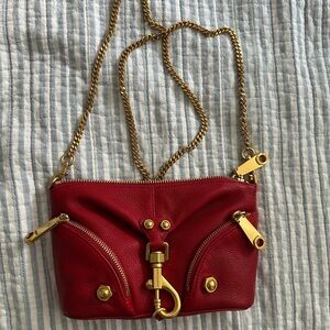 Rebecca Minkoff Red Crossbody Bag with Gold Chain